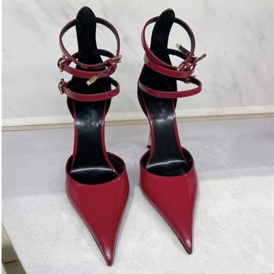 Gloednieuwe sandalen voor dames, zomerse mode, sexy, holle puntige hoge hakken van metaal, stilettohakken, feest- en bruiloftsschoenen, maat 35