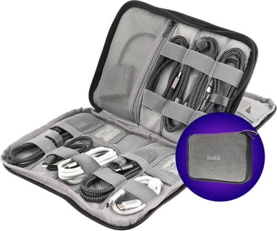 Buddi Sorted Kabel Organizer - Opbergtas voor Kabels en Accessoires - 23x16x4cm - Kabeltas - Kabeletui - Reistasje