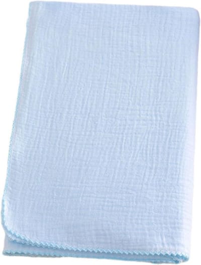 Baby Deken Katoen - Inbakerdoek Wikkeldoek - Baby Comfort - 2-laags Ademend - 120x130cm - Blauw