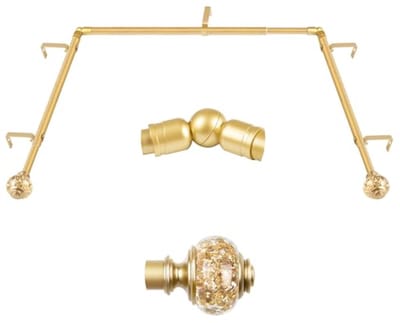 Gouden Erkerraamgordijnroeden 3/4 inch - Telescopische Gordijnroeden voor Erker 96-183 cm