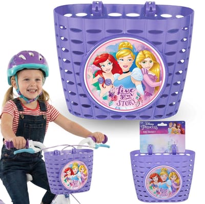 DISNEY PRINCESS Fietsmand, Stuurmandje voor kinderen, meisjesmandje voor fiets, step 20x15x16 cm
