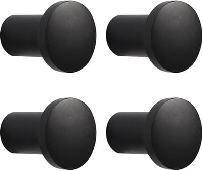 Dailygoods- Wandhaak Zwart - 4 Stuks - Aluminium Legering - Schokbestendig - Multifunctioneel - Voor Kleding/Meubels - Kledinghaak