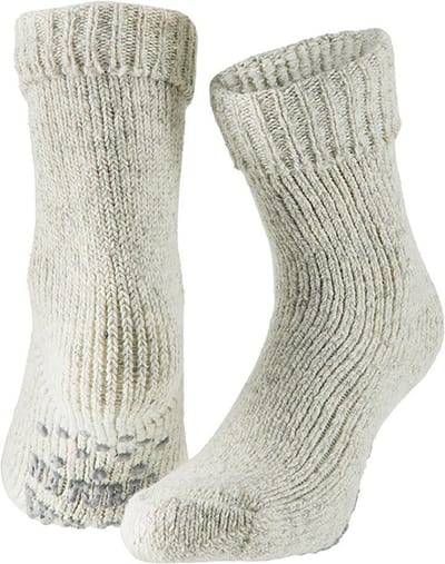 Dames anti-slip korte huissokken/slofsokken grijs - Maat 39-42 - Grijze huis/slof sok - Gebreide huissok/slofsok sokken