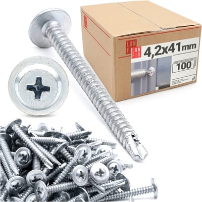 LUN FIX - Bohrschrauben 4,2 x 40 mm - 100 stuks - Zelfborende - Metaal schroeven