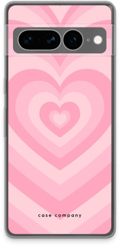 Case Company® - Hoesje geschikt voor Google Pixel 7 Pro hoesje - Hart Roos - Soft Cover Telefoonhoesje - Bescherming aan alle Kanten en Schermrand