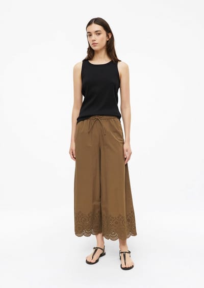 Wide leg culotte van puur katoen