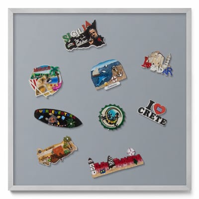 Tulup Magneetbord met Zilveren Frame - Grijs Magneetbord Met Effen Achtergrond - 50 cm x 50 cm - Grijze kleur - Magnetisch Wandbord - Magnetisch Bord Kindvriendelijk - Memobord Magnetisch