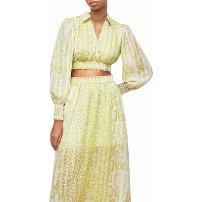 AllSaints Clara Noche Top Lime Green Maat: 34 | Blouses Outlet | Dames | Geel