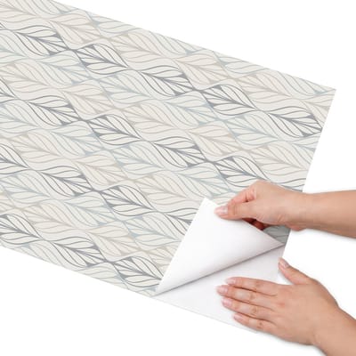 Coloray Meubel Wrap Folie - Romig Meubelfolie - 50x100 cm - Decoratiefolie Bladpatroon - Meubel Wrap Folie - Scandinavisch Meubelfolie - Plakfolie Meubels - Keuken decoratie - Achtergronden en patronen