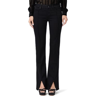 PAIGE Sloane Front Seams And Slit Black Shadow Maat: W24 | Flared Jeans Outlet | Dames | Zwart