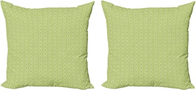 ABAKUHAUS Geometrische decoratieve kussenhoes, 2-pack, modern accent, dubbelzijdige digitale print, 45x45 cm, appelgroen wit