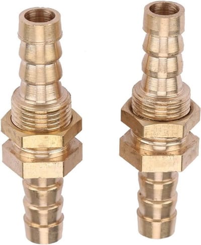 Slangkoppeling - Messing - Weerhaak - Schot - Pijp - Koppeling - Geschikt voor Tie - 8 mm - 2 Stuks - Slang, Weerhaak Messing Schot Pijpkoppeling Koppelingspluggen Tor A 8 Mm voor Tie (6MM)