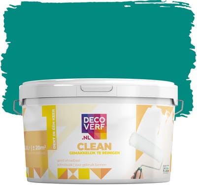 Decoverf clean muurverf aquagroen, 2.5L