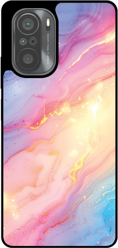 Smartphonica Telefoonhoesje Geschikt voor Xiaomi Mi 11i met Regenboog Glitter Marmer Opdruk - TPU Backcover Case Rainbow Glitter Marble Design geschikt voor Xiaomi Mi 11i