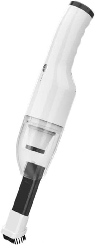 Witte draadloze mini-handstofzuiger (slechts 400 g)–Draagbare stofzuiger voor auto en huis. Krachtige handstofzuiger voor auto-interieurs, bureaus, toetsenborden,en krappe hoekjes;verwijdert effectief fijnstof, vuil, kruimels en haren van huisdieren.