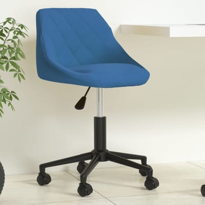 vidaXL - Kantoorstoel - draaibaar - fluweel - blauw