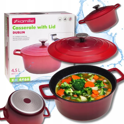 Kamille Aluminium Braadpan met Marmscoating & Deksel - 4.5L - Inductie