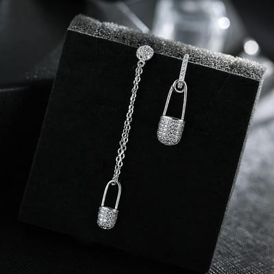 Nieuwe Mode 925 Sterling Zilveren Kristallen Oorbellen Voor Vrouwen Meisjes Cadeau Mode Statement Sieraden Koreaanse Oorbellen gray