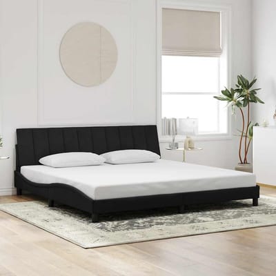 vidaXL - Bedframe - zonder - matras - "Hanko" - 200x200 - cm - fluweel - zwart