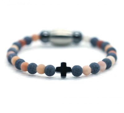 Ibizamen KIDS - Jongens - armband - oranje zwart - 4mm