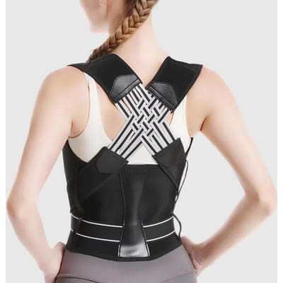 Ceinture de soutien lombaire réglable Correcteur de posture Confortable Unisexe Correction de la colonne vertébrale Épaules Lombaires Bosse XXL 78-93kg noir