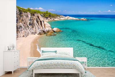 Behang - Fotobehang Zee - Strand - Zomer - Breedte 420 cm x hoogte 280 cm