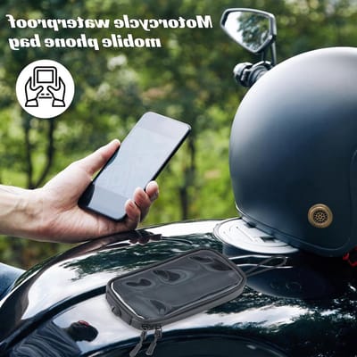 Motorfietstanktas met Magnetische Telefoonhouder en Transparante Venster, Ideaal voor Navigatie en Accessoires