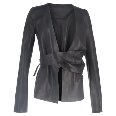 Rick Owens wikkeljas in zwart leer