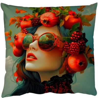 Sierkussens - Kussentjes Woonkamer - 50x50 cm - Vrouw - Granaatappel - Herfst - Zonnebril