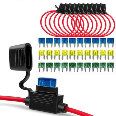 JHUBERS- Zekeringhouder 12 Volt - Steekzekering - Zekeringhouder Auto - Zekeringkast Auto - Waterdicht - Flexibele Deksel - Zekeringen