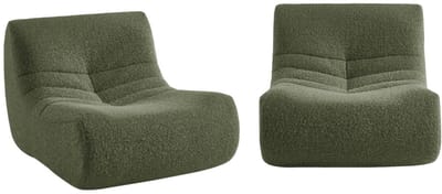 sweeek - Set van 2 alpaca-effect stof fauteuils 1 zitplaats l 91 x b 105 x h 72cm - sokol
