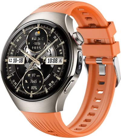 Strap-it Siliconen bandje met 'perfect fit' aansluiting - geschikt voor Huawei Watch 5 - 46mm (oranje)