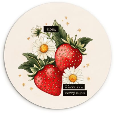 WallCircle® Wandcirkel 120x120 cm - Muurcirkel Aardbeien - Madeliefjes - Quote - Sterretjes - Muurdecoratie woonkamer - Wanddecoratie slaapkamer - Kamer decoratie accessoires - Ronde schilderijen XXL