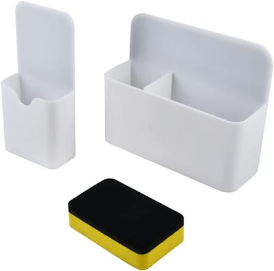 Magnetische whiteboard penhouder met spons, set van 2 voor kantoor en thuisgebruik