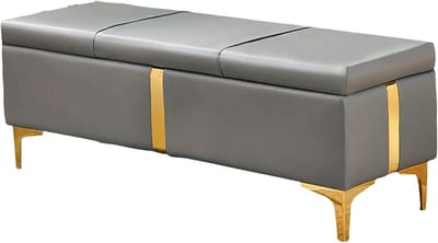 Opbergbank Kunstleer - Voetsteun Bank - Woonruimte Organiseren - Gestoffeerde Zitting - 100 x 40 x 45 cm - Kleur1