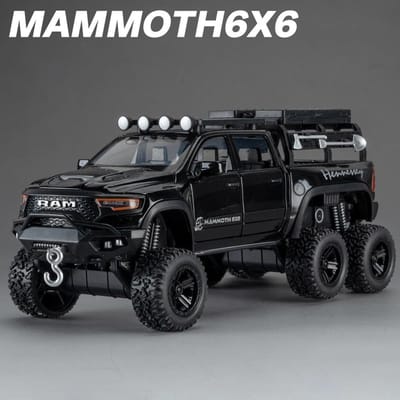 1:32 Ram 1500 Trx 6X6 Tyrannosaurus Rex Picku Legering Auto Model Geluid En Licht Kinder Speelgoed Verzamelingen Verjaardagscadeaus