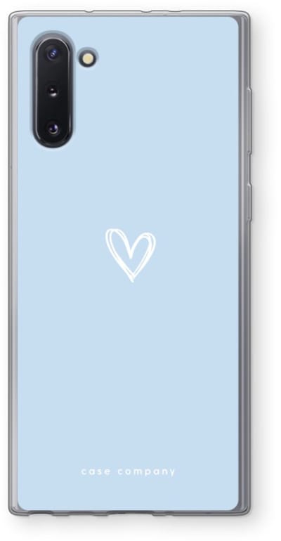 Case Company® - Hoesje geschikt voor Samsung Galaxy Note 10 hoesje - Klein Hart Blauw - Soft Cover Telefoonhoesje - Bescherming aan alle Kanten en Schermrand