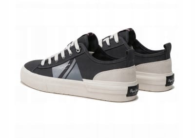 Pepe Jeans Allen Flag - Heren Sneakers - Zwart - Leer - Maat 40