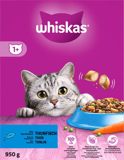 3x Whiskas Adult 1+ Tonijn 800g