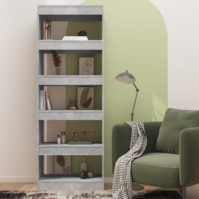 vidaXL - Boekenkast/kamerscherm - 60x30x166 - cm - bewerkt - hout - betongrijs