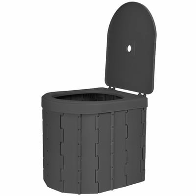 Linkforu - Opvouwbaar Campingtoilet - Draagbaar Reis Toilet - Compact Opvouwbaar Design - Met Deksel - Voor Auto Camper Caravan Outdoor