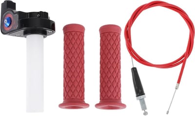 Antislip Rubber Handgrepen Cover Kit voor Motorfiets, Scooter en ATV - 7/8" en 15/16" Stuur, Rood, 1 Set met Comfort en Grip