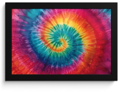 Poster in lijst - Fotolijst 30x20 cm - Posters - Regenboogkleuren - Tie dye - Posterlijst zwart - Decoratie - Wanddecoratie woonkamer - Muurdecoratie slaapkamer