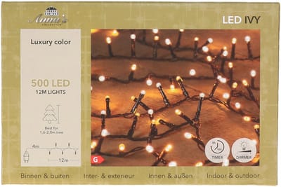 Anna's Collection Kerstverlichting LED Ivy - 500 leds - 1200 cm- warm wit - dimmer - kerstboomverlichting