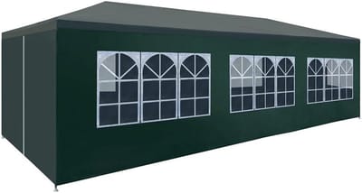 Vouwpaviljoen met zijpanelen - Partytent Tuinpaviljoen - Feestelijke Bijeenkomsten - UV en waterbestendig - 3 x 9 meter - Groen