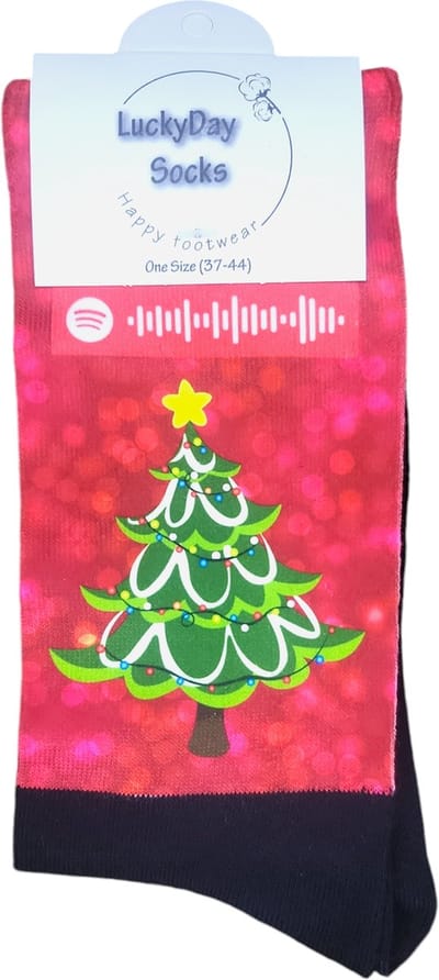 Spotify liedjes Sokken – Gepersonaliseerd cadeau – Jou muziek op sokken – Kerst – Kado cadeau - Kerst sokken – Muziek Sokken – Jarig – Grappige cadeau - Maat 37-44