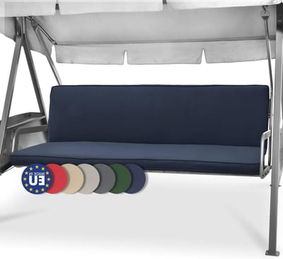 Bankkussens 2 stuks - Tuinkussens schommelbank - Buiten Zitten - UV-bestendig afneembare hoes - 180x50x6 cm - Donkerblauw