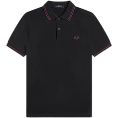 Fred Perry Twin tipped polo - black plum plum