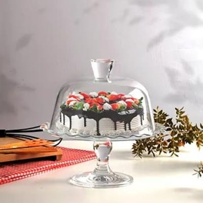 Pasabahce Petite Patisserie – Taartplateau Op Voet – Met Stolp – 26,4 cm