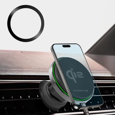 Telefoonhouders Auto Magnetisch Ventilatie - Automatisch 15W Draadloze Snellader - Telefoonhouder Auto Magneet - Geschikt voor MagSafe - GSM Houder Auto Magneeet